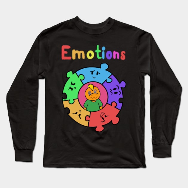 Kazzy's Emotions Shirt 02 Long Sleeve T-Shirt by KendraHowland.Art.Scroll